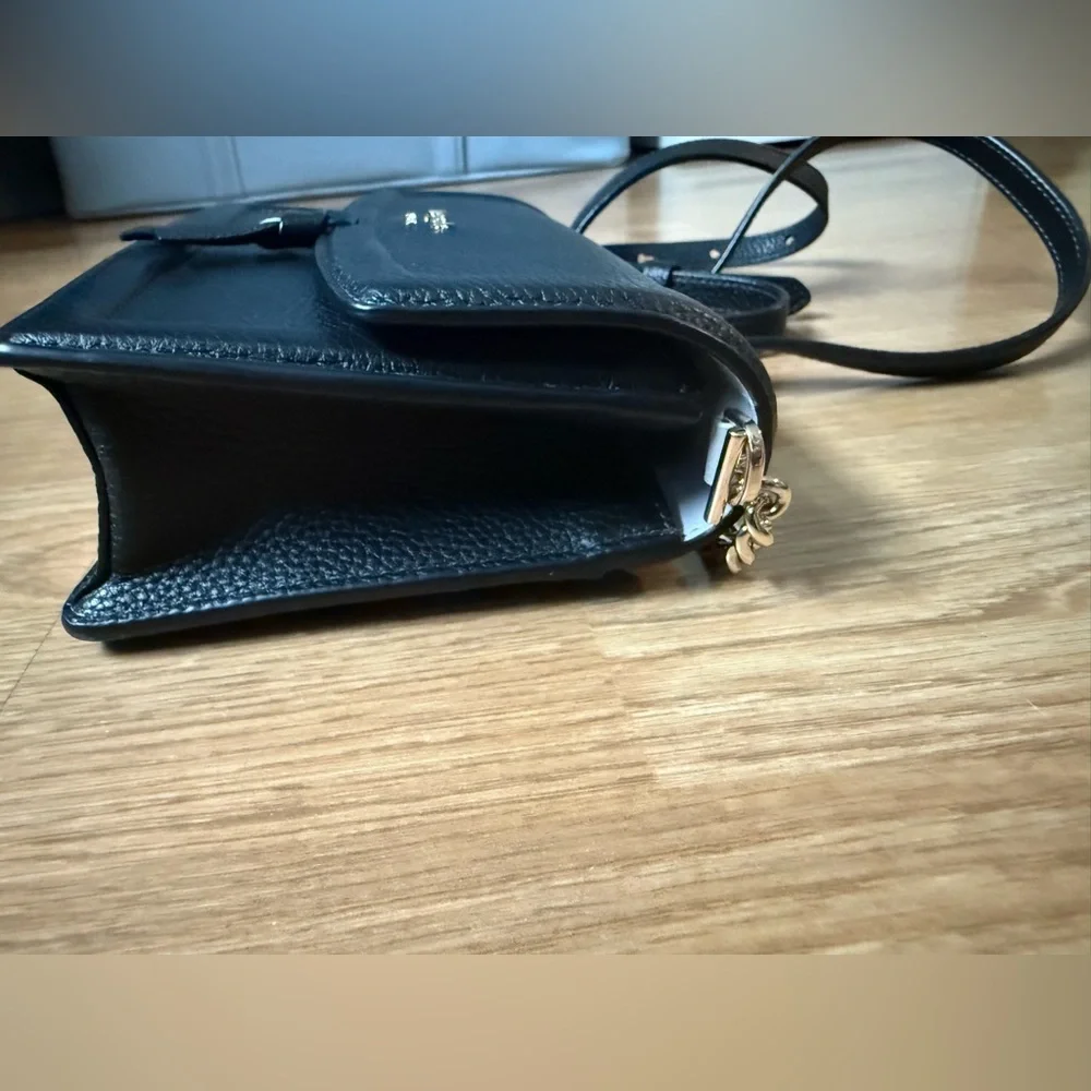 Kate Spade New York Knot Pebbled Leather Flap Crossbody Bag- Black